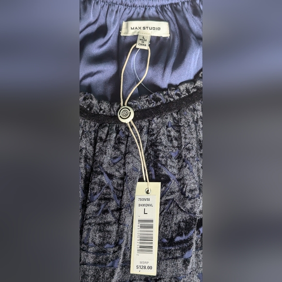 NWT ... Max Studio Velvet Burnout Sleeveless Dress Size L - Picture 2 of 12